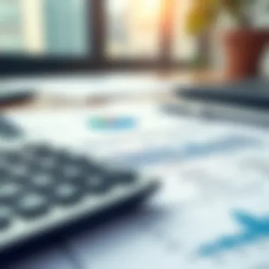 Calculator and financial documents on a desk